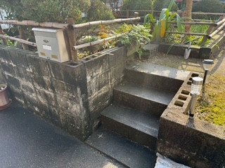 有明トーヨーの和風なお家に和のフェンス～　階段には手すり～の施工前の写真3